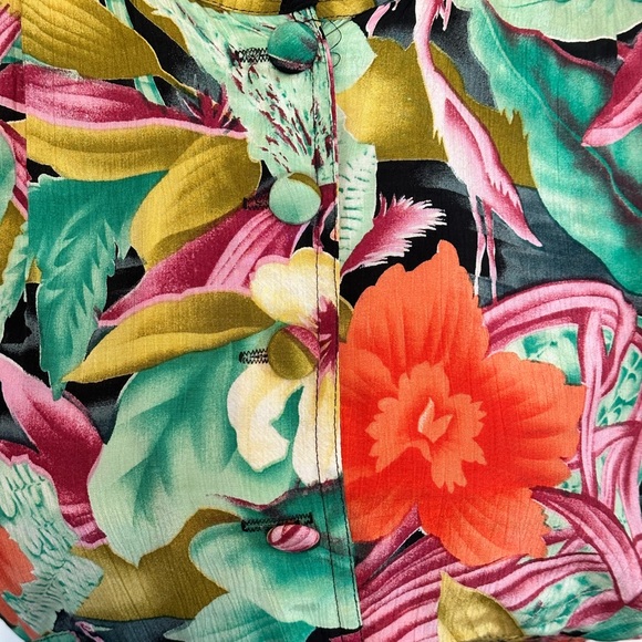 Vintage Karen Alexander Multicolored Belted Ruched Floral Print Dress Size 6 - Picture 10 of 10